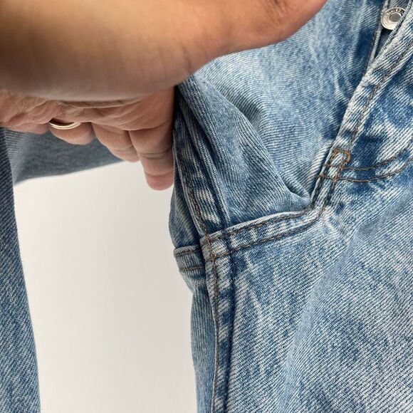 ZARA Women’s High Rise Button Fly Distressed Straight Leg Jeans Size 34 - Picture 7 of 13